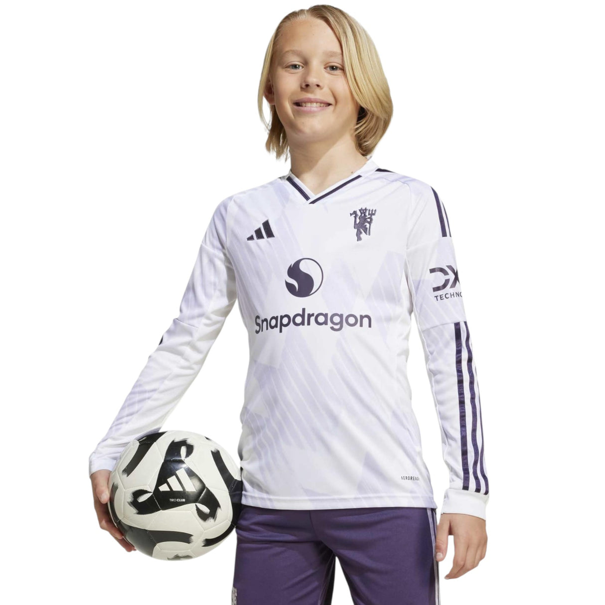 adidas Manchester United Football 2025/26 Kids Long Sleeved Away Jersey