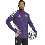 adidas Manchester Utd Football 2025/26 Adults Half-Zip Top Model Front Side View