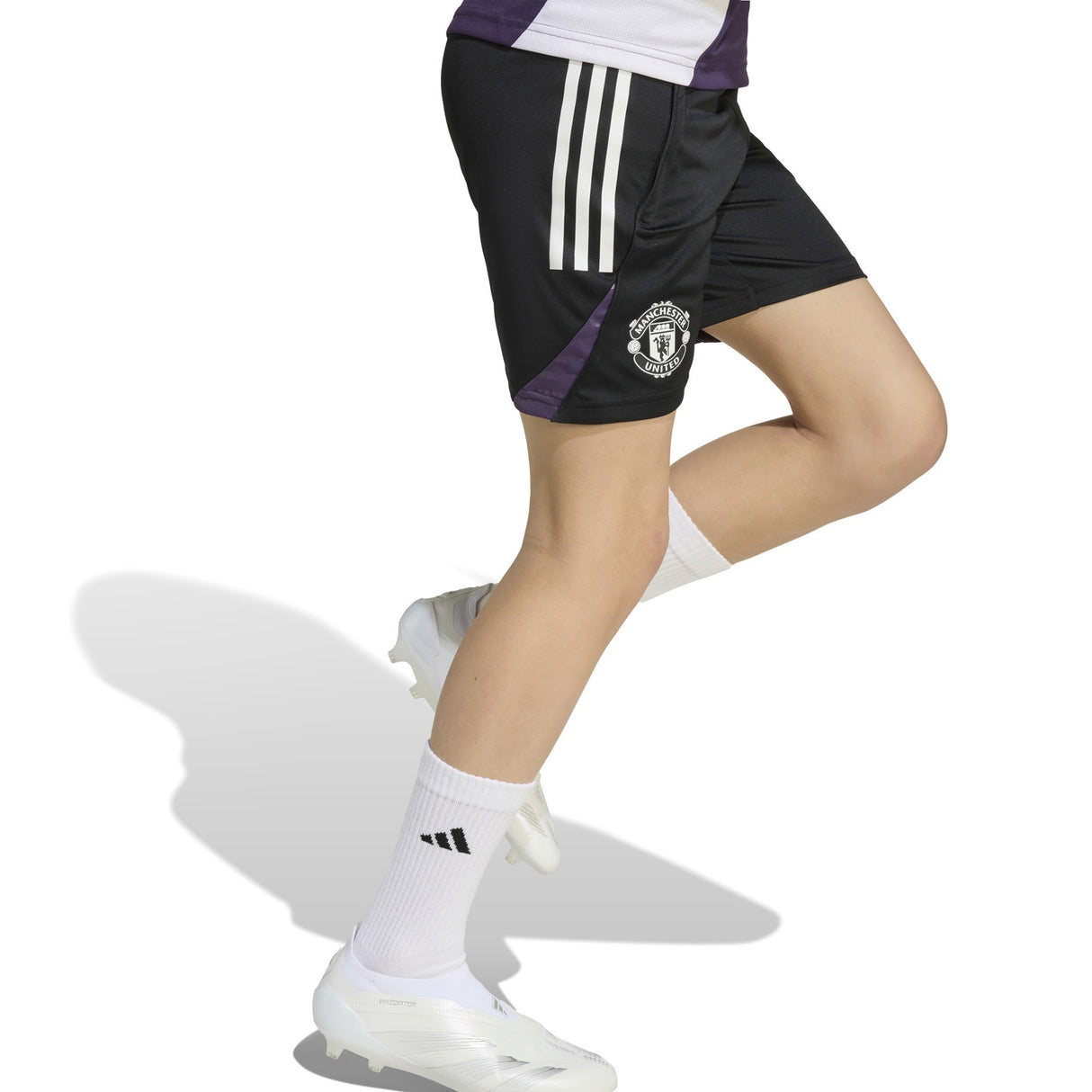 adidas Manchester United Tiro Football 2025/26 Kids Training Short Model Side View