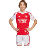 adidas Arsenal Football 2025/26 Kids Short Sleeved Home Jersey Model Front View