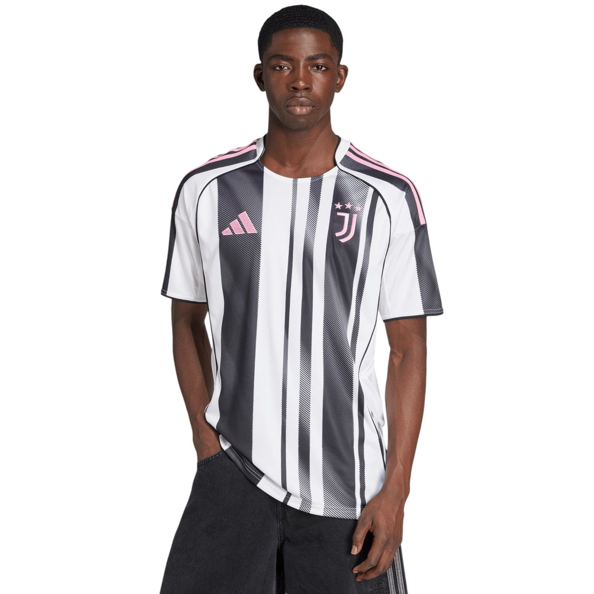 adidas Juventus Football 2025/26 Adults Home Jersey Model Front View