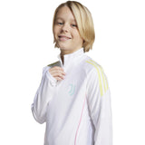 adidas Juventus Football Kids 2025/26 Half-Zip Training Top Model Close-Up Front Side View