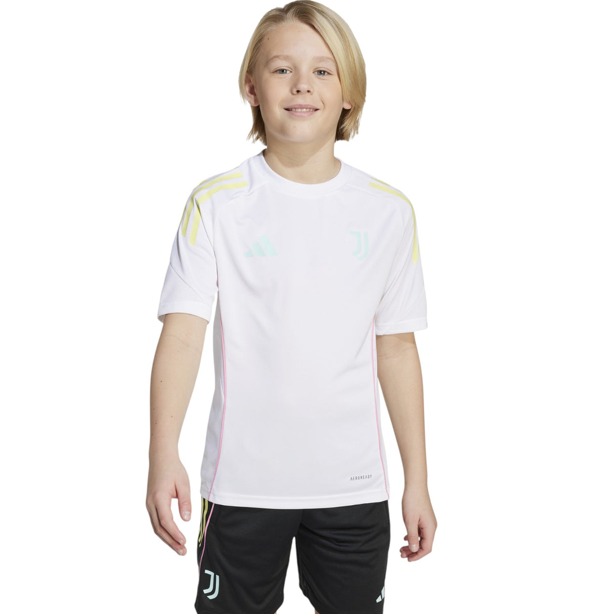 adidas Juventus Football Kids 2025/26 Training Jersey Model Front View