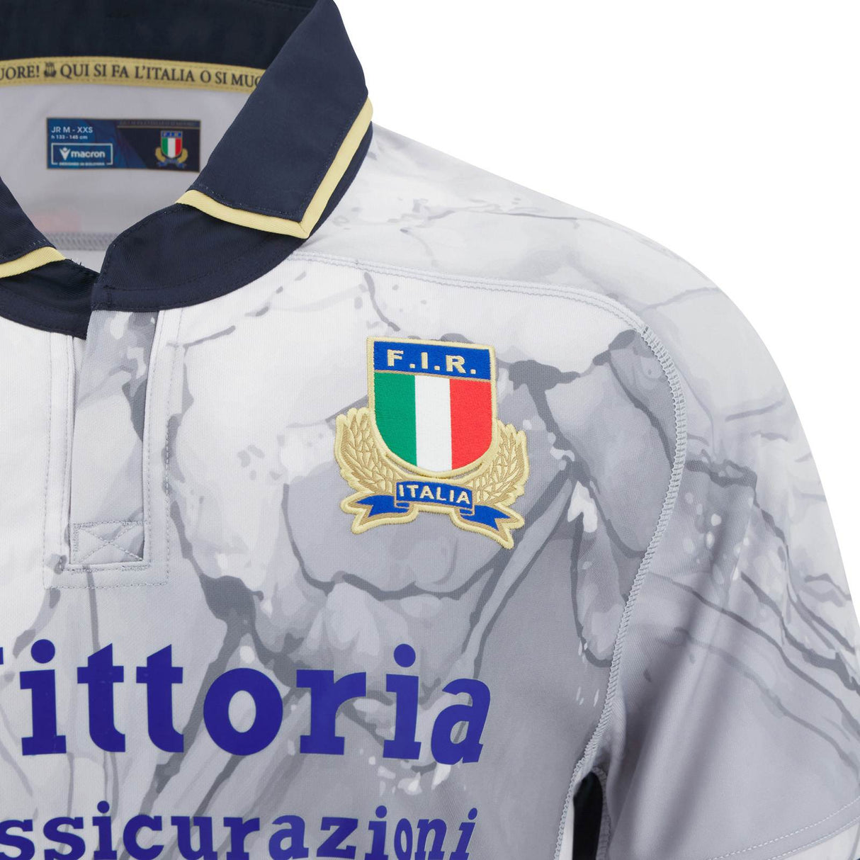 Macron Italy Rugby 2025/26 Kids Short Sleeved Away Jersey