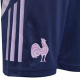 adidas France Rugby WRWC2 2025/26 Kids Lightweight Gym Short Close-Up Crest View