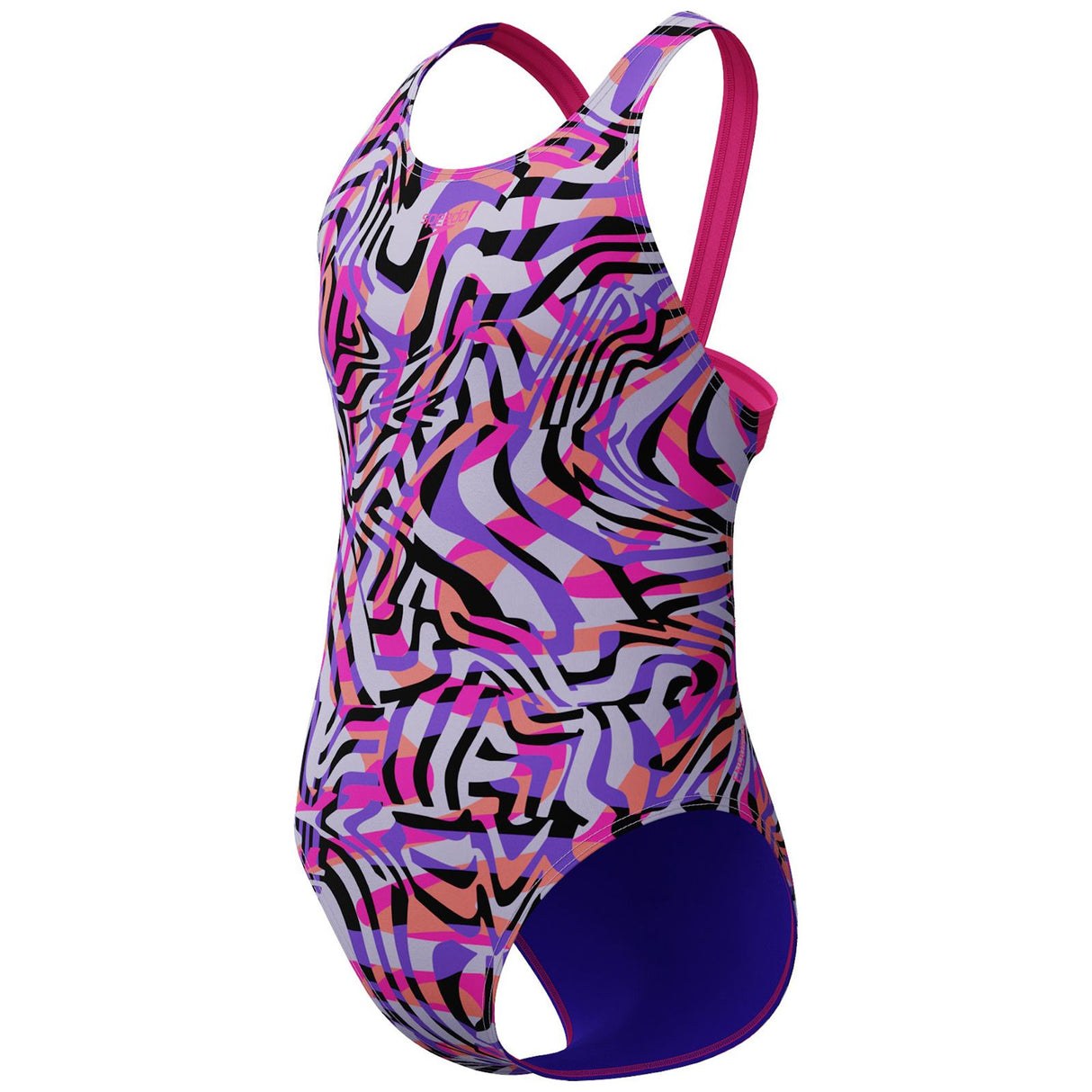 Speedo Girls Digit Allover Leaderback Swimsuit