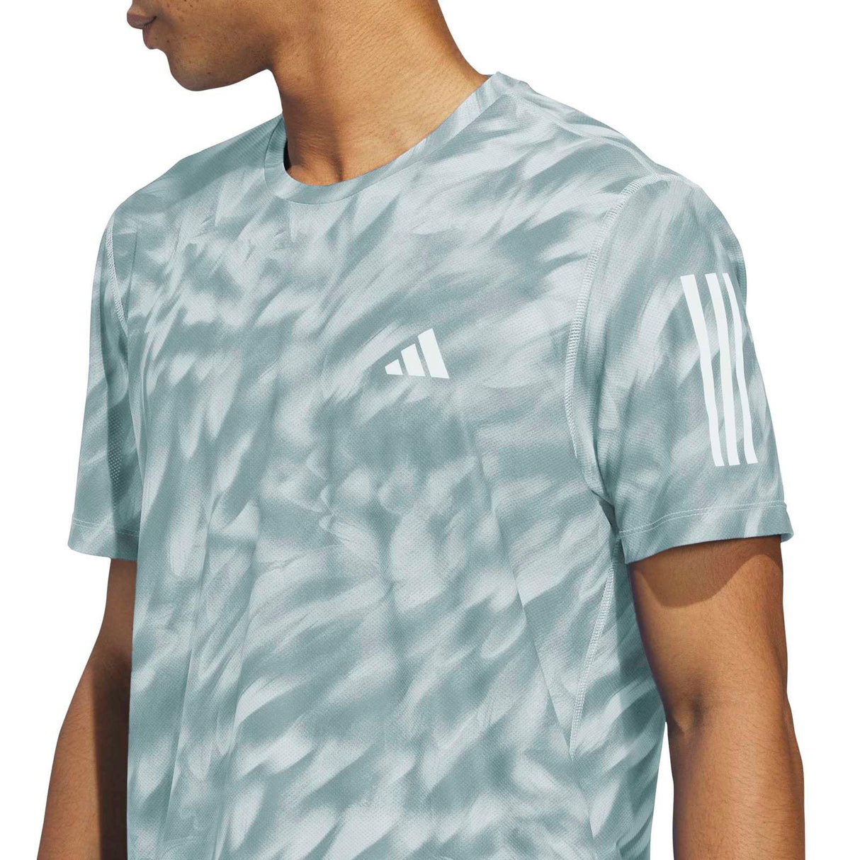 adidas Own The Run Mens Allover Print Running T-Shirt