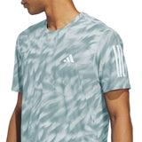 adidas Own The Run Mens Allover Print Running T-Shirt