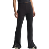 adidas All Season Womens Fleece Slim-Fit Flared Pants Model Front View