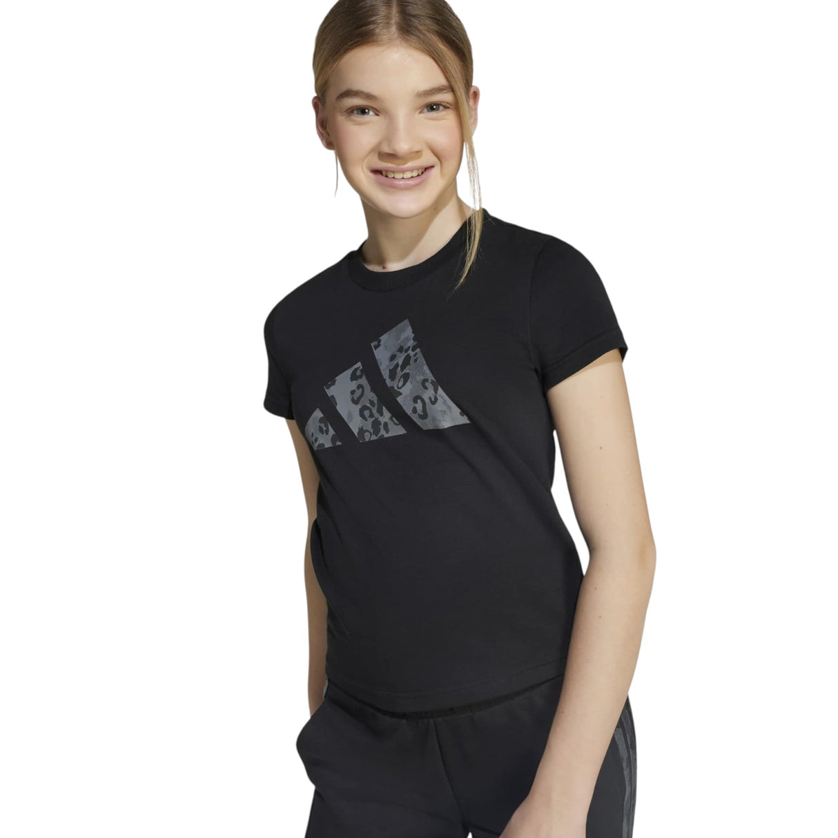 adidas Girls Animal Big Logo Single Jersey Kids T-Shirt
