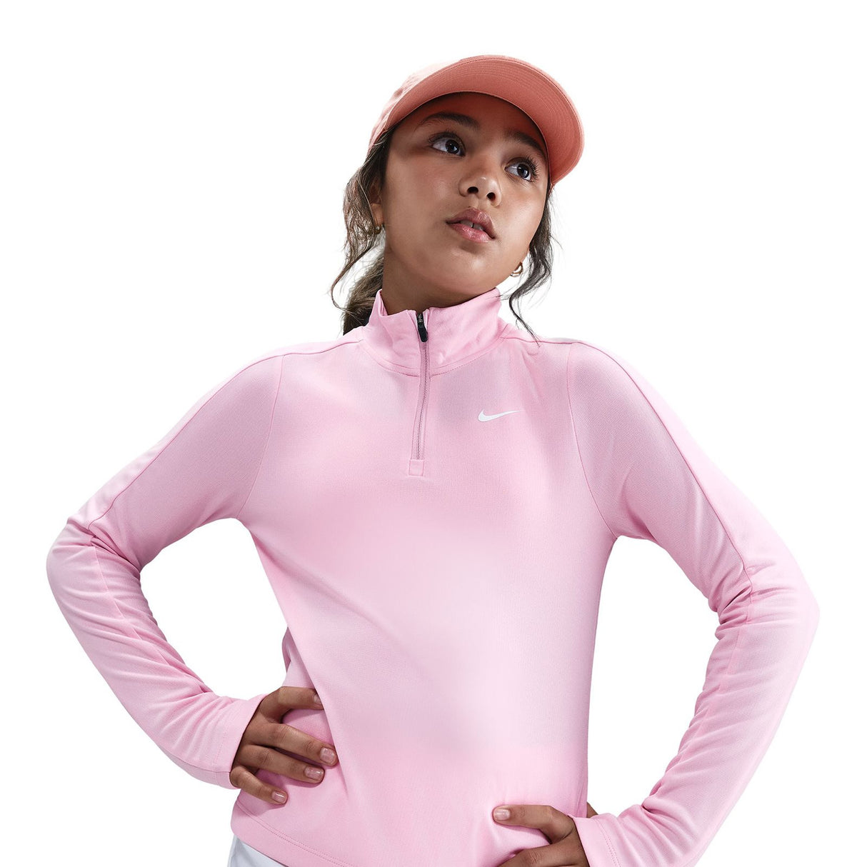 Nike Girls Dri-FIT Long-Sleeve Half-Zip Top
