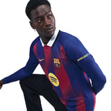 Nike FC Barcelona 2025/26 Stadium Home Mens Dri-FIT Soccer Replica Long-Sleeve Jersey