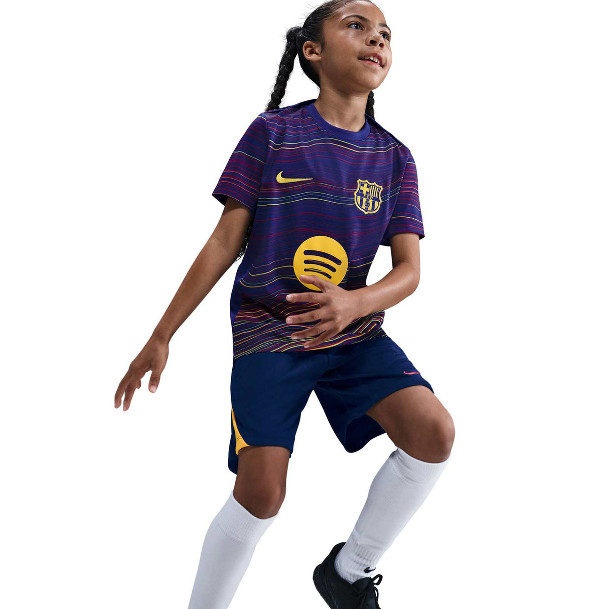 Nike FC Barcelona Academy Pro Home Kids Dri-FIT Soccer Pre-Match Short-Sleeve Top