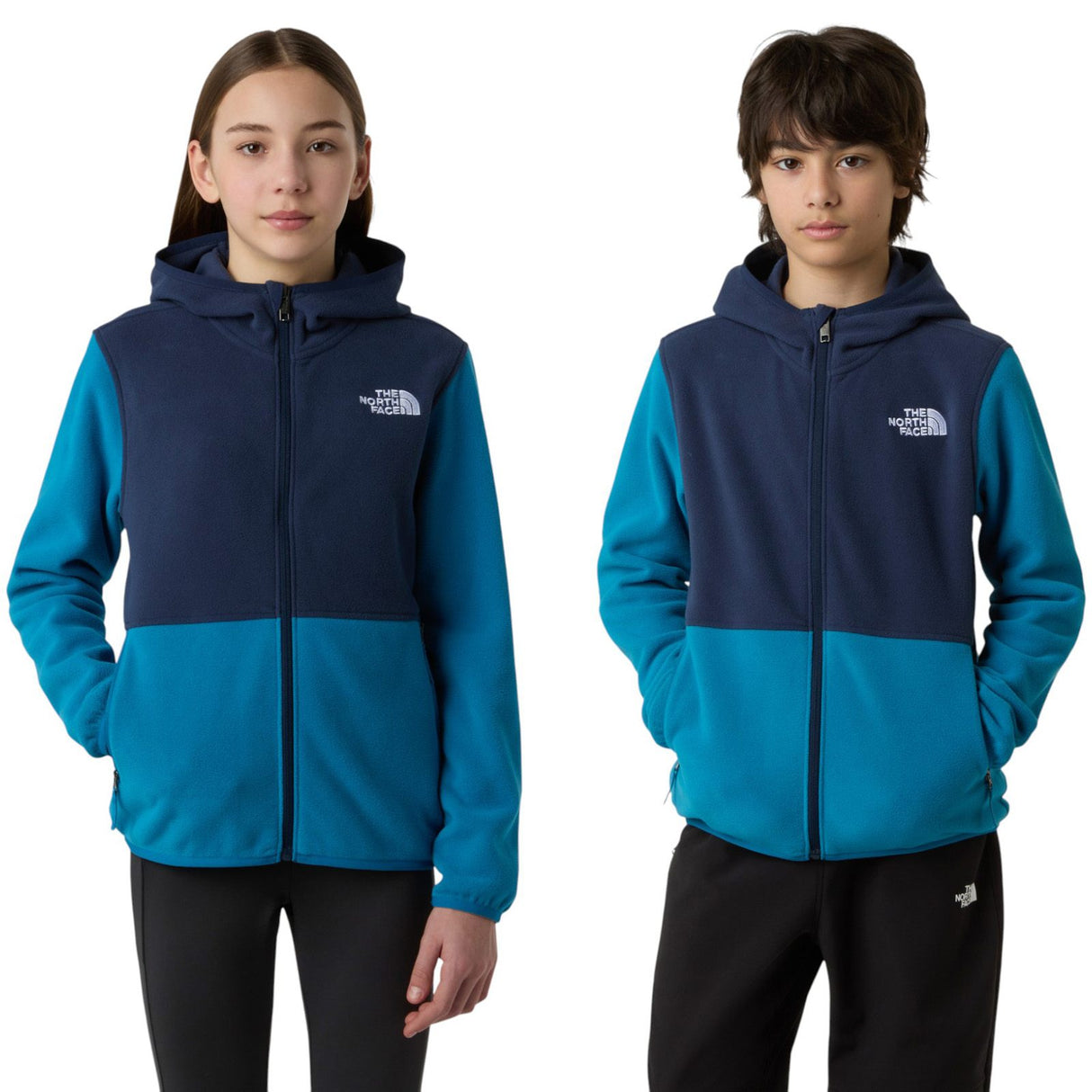 TNF TEEN GLACIER FZ Boys Hoodie Blue