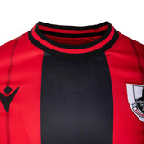 Macron Longford Town Football 2025/26 Mens Home Jersey Close-Up Chest View