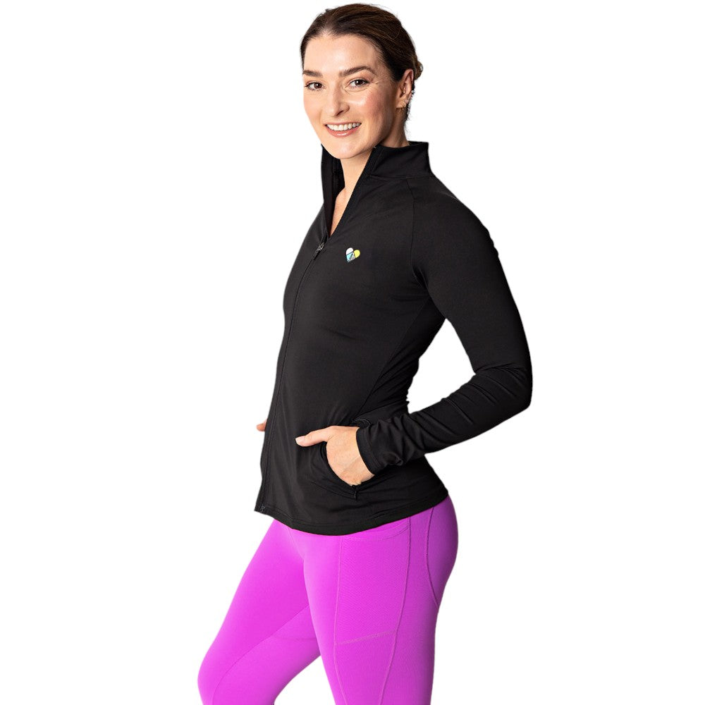Peachylean Structured Full-Zip Womens Slim-Fit Workout Top