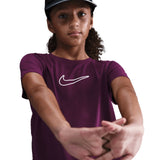 Nike Girls DF ONE STD SS TOP HBR Maroon