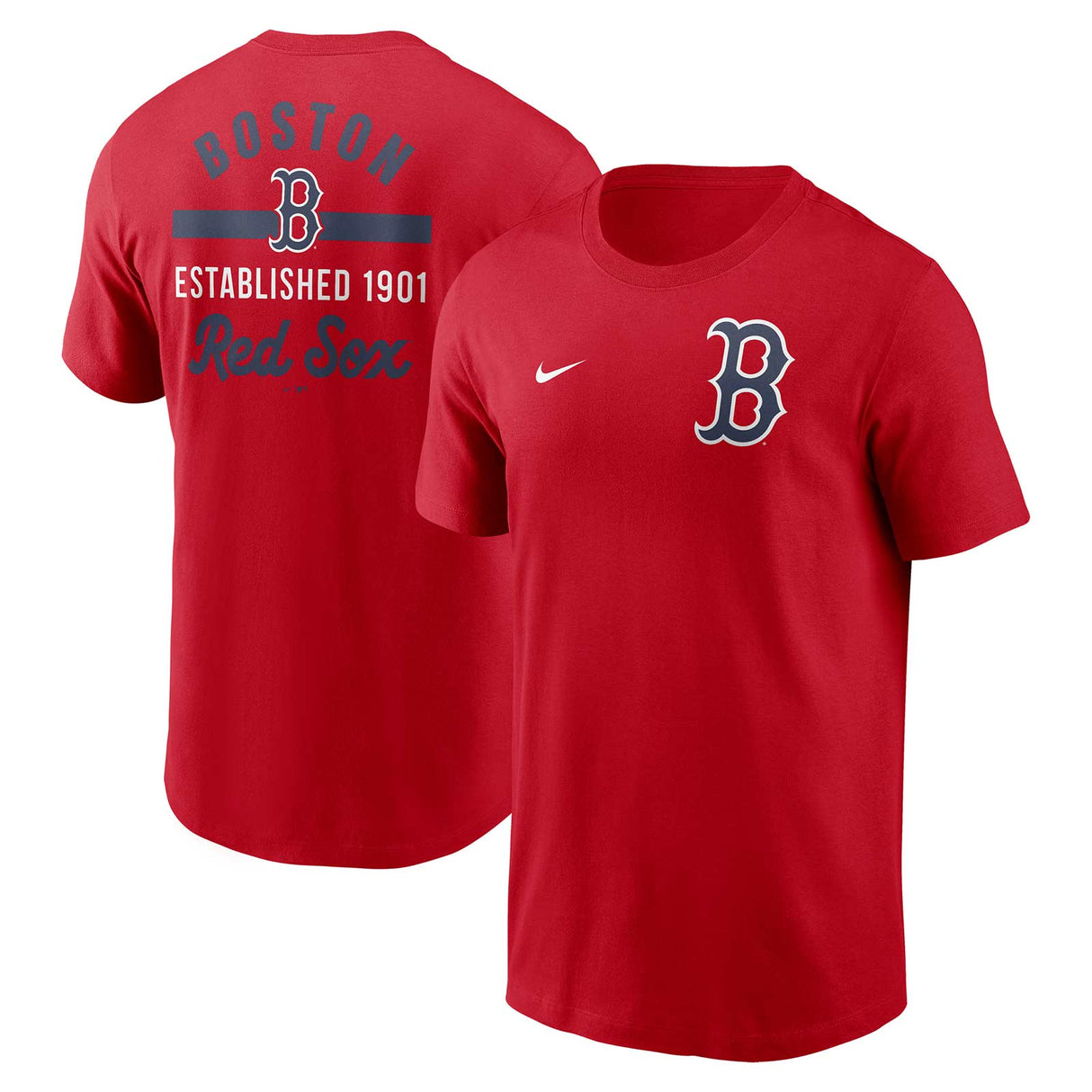 Nike Boston Red Sox 2-Hit Cotton T-Shirt - Front and Back view