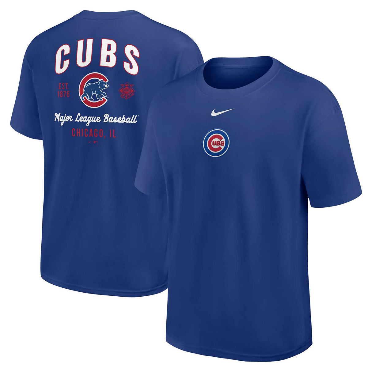 Nike Chicago Cubs Max 90 T-Shirt - Front and Back View