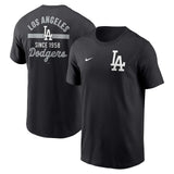 Nike Los Angeles Dodgers 2-Hit Cotton T-Shirt - Front and Back
