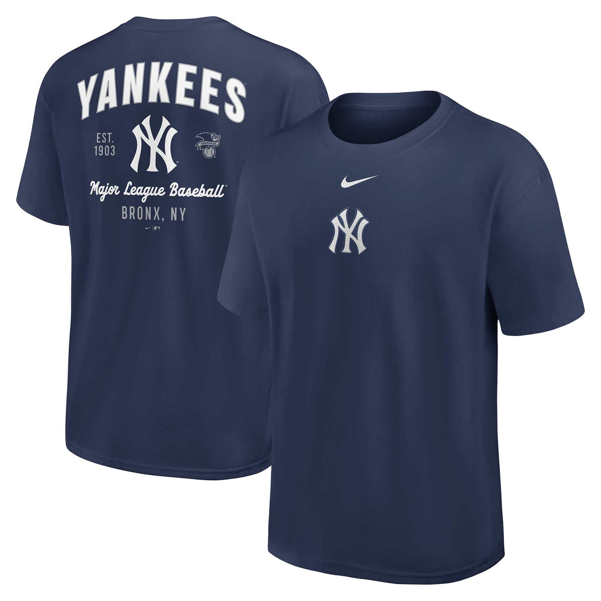 Nike New York Yankees Max 90 T-Shirt - Front and Back View