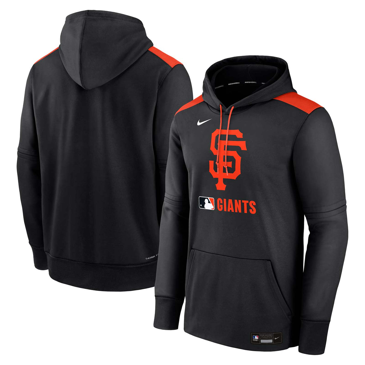 Nike San Francisco Giants 2025 Authentic Classic Pullover Hoodie - Front and Back view