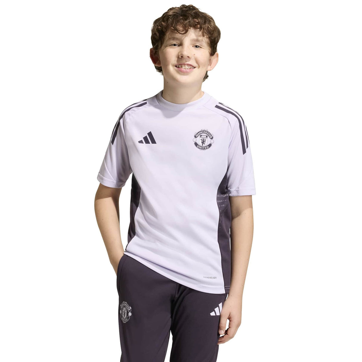 adidas MUFC 25 Kids Train RF Jersey Purp