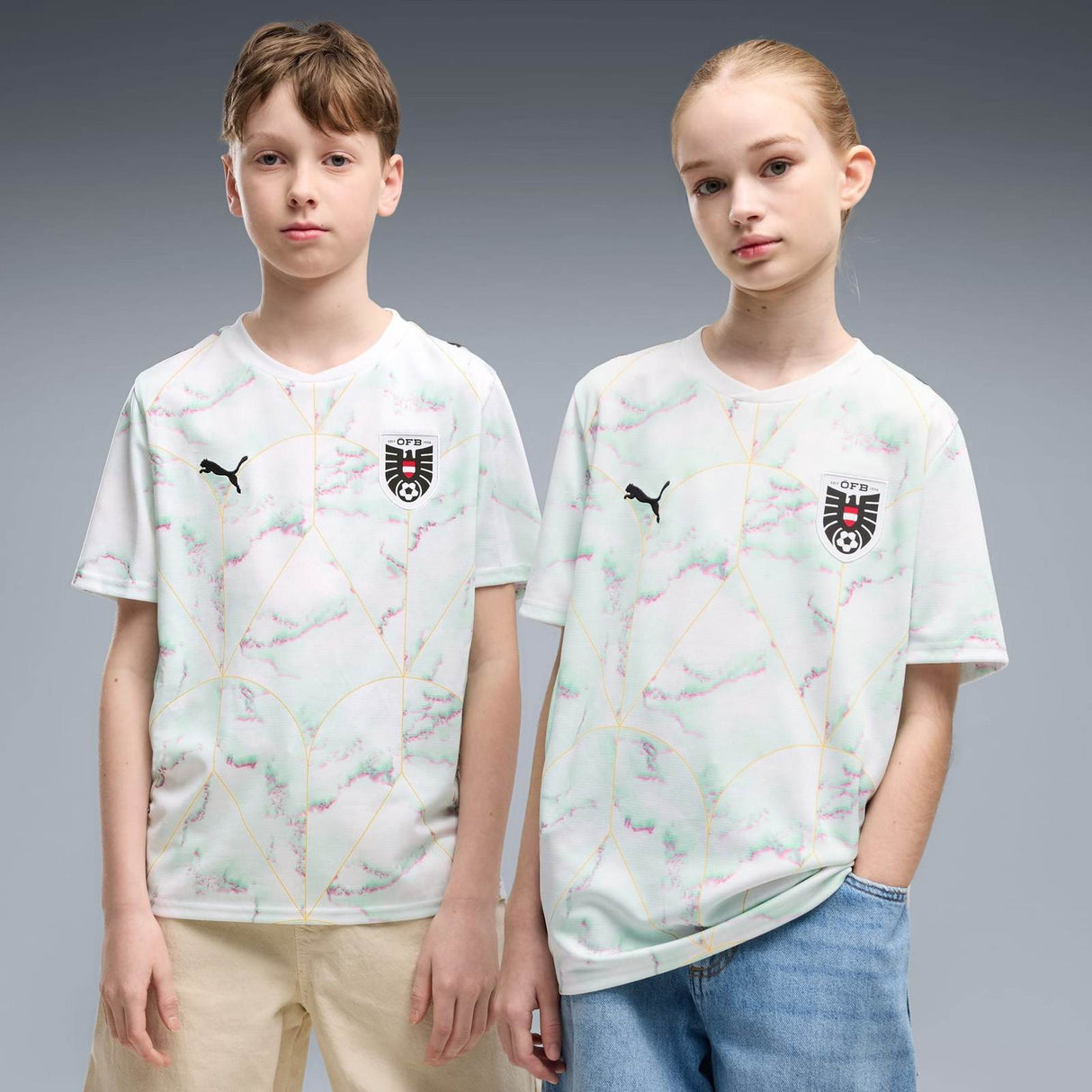 Puma Austria Football World Cup 2026 Kids Away Jersey