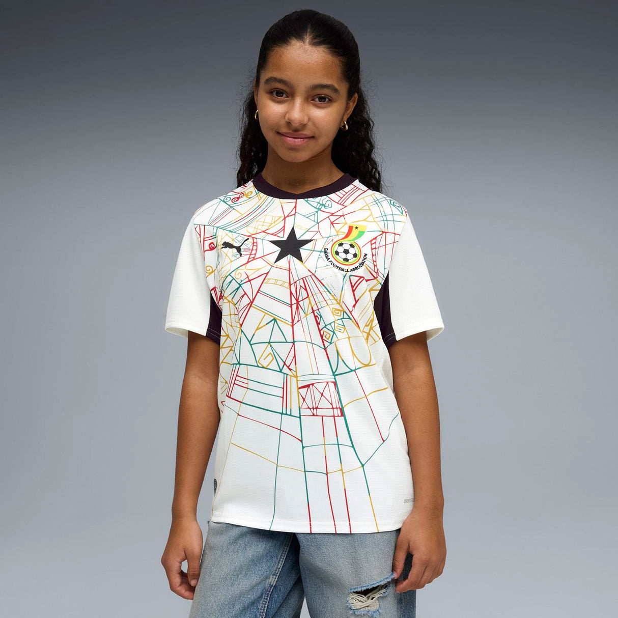 PUMA GHANA WC26 KIDS HOME JERSEY WHITE