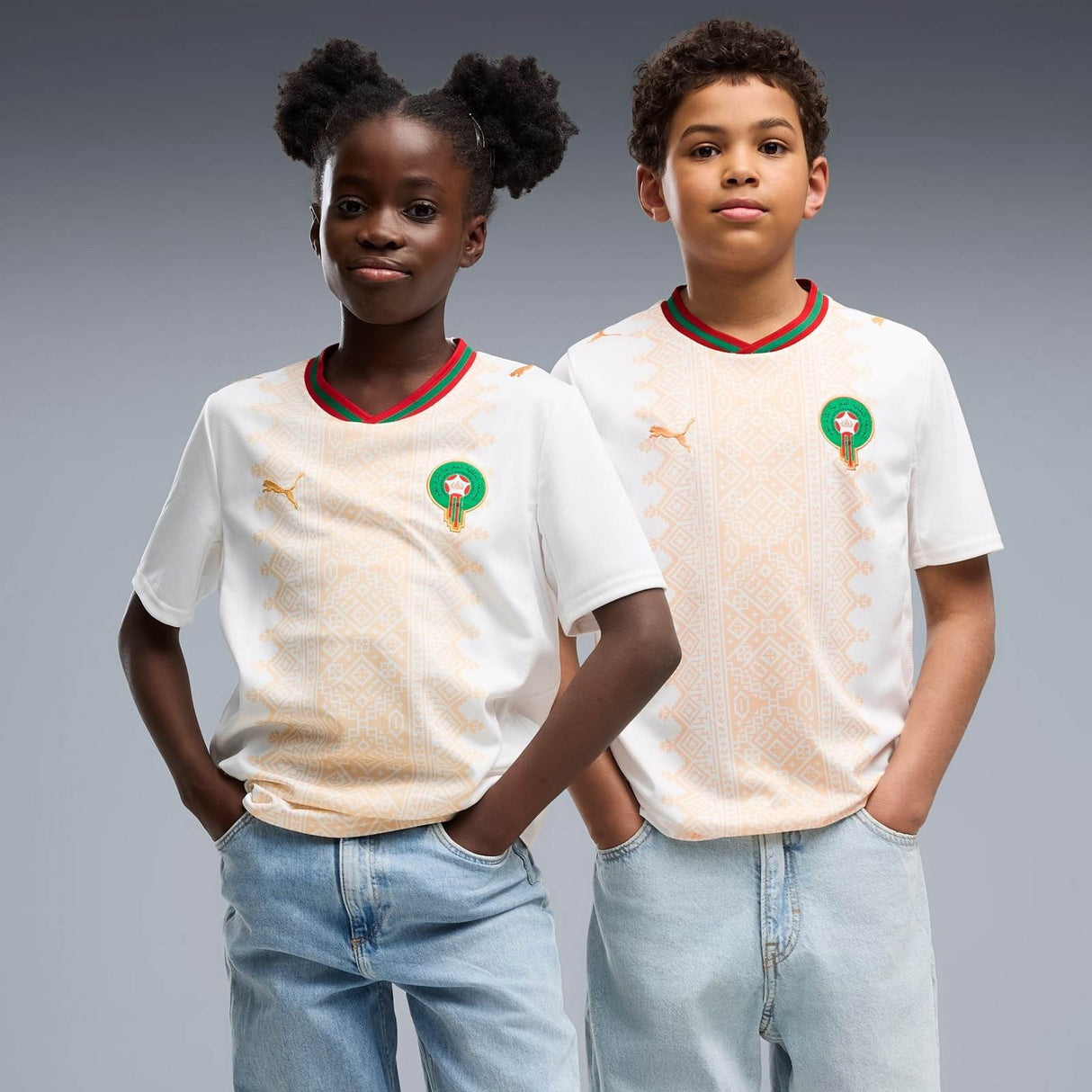 PUMA MOROCCO WC26 KIDS AWAY JERSEY WHITE