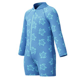 Speedo Jnr LS Print Zip One Piece Blue