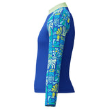 Speedo Boys LS Print Rash Guard Blue