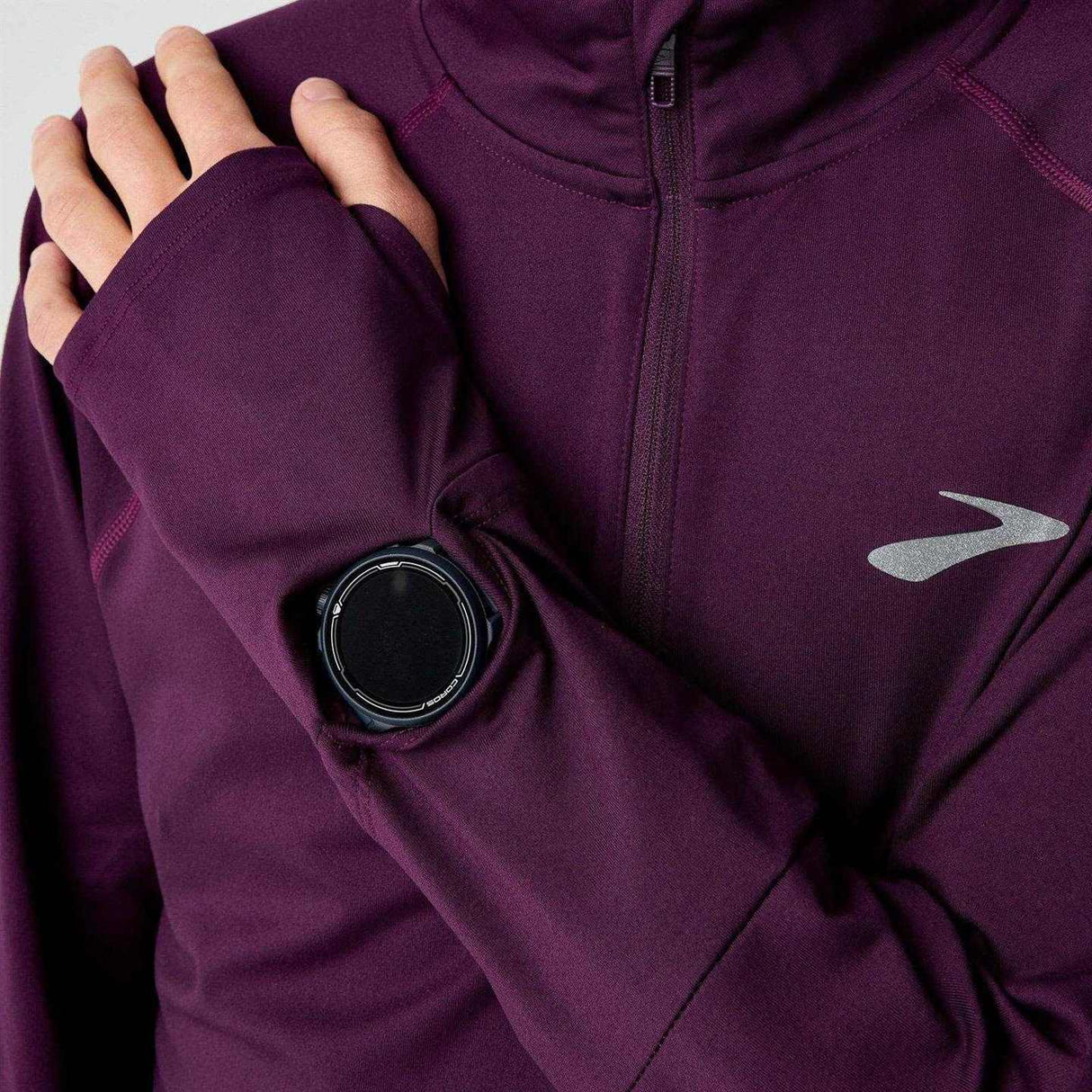 Brooks Mens Dash Quarter Zip 3.0 Red