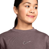Nike KM Kids CLUB FLC CREW LS Brown
