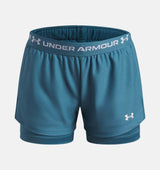 UA Girls Tech Play Up 2n1 Shorts Blue