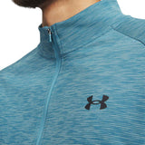 UA Mens Tech Textured Half Zip Blue