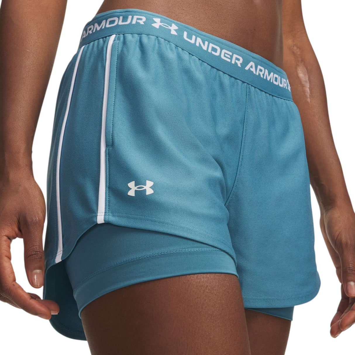 UA Womens Tech Play Up 2in1 Shorts Blue