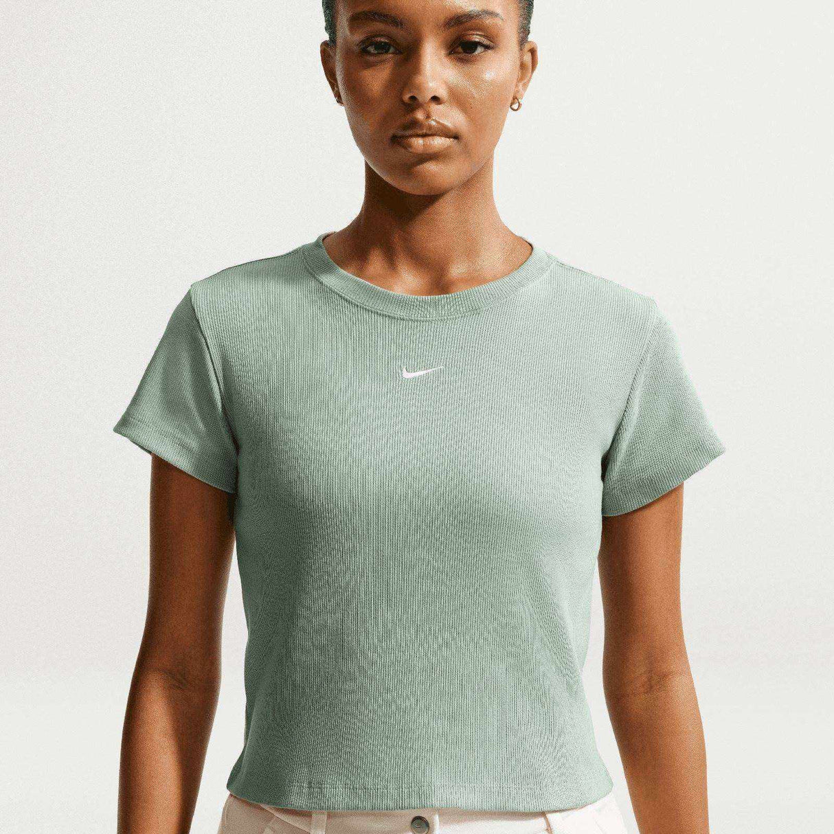 NIKE NSW RIB TGHT SS TEE WMS Green