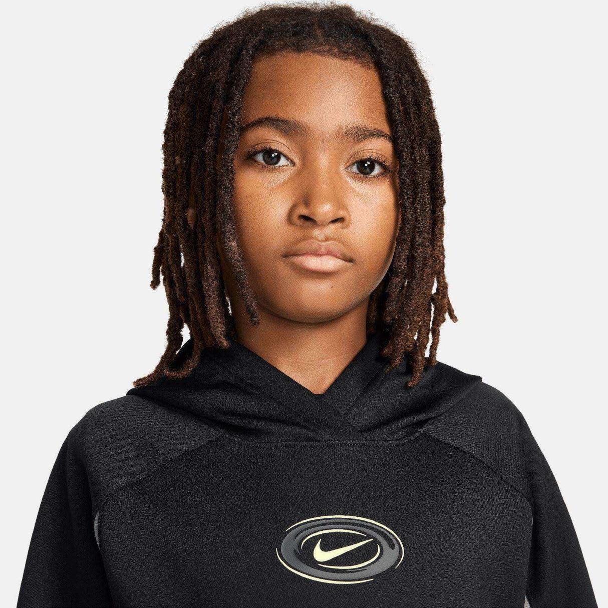 Nike Boys DF MULTI FLC PO HDY LOVE Black