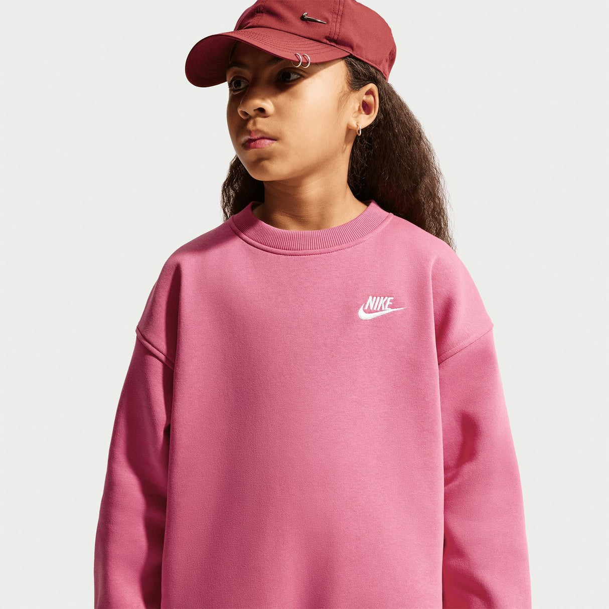 NIKE GRLS NSW CLUB FLC OVRSZD CREW Pink