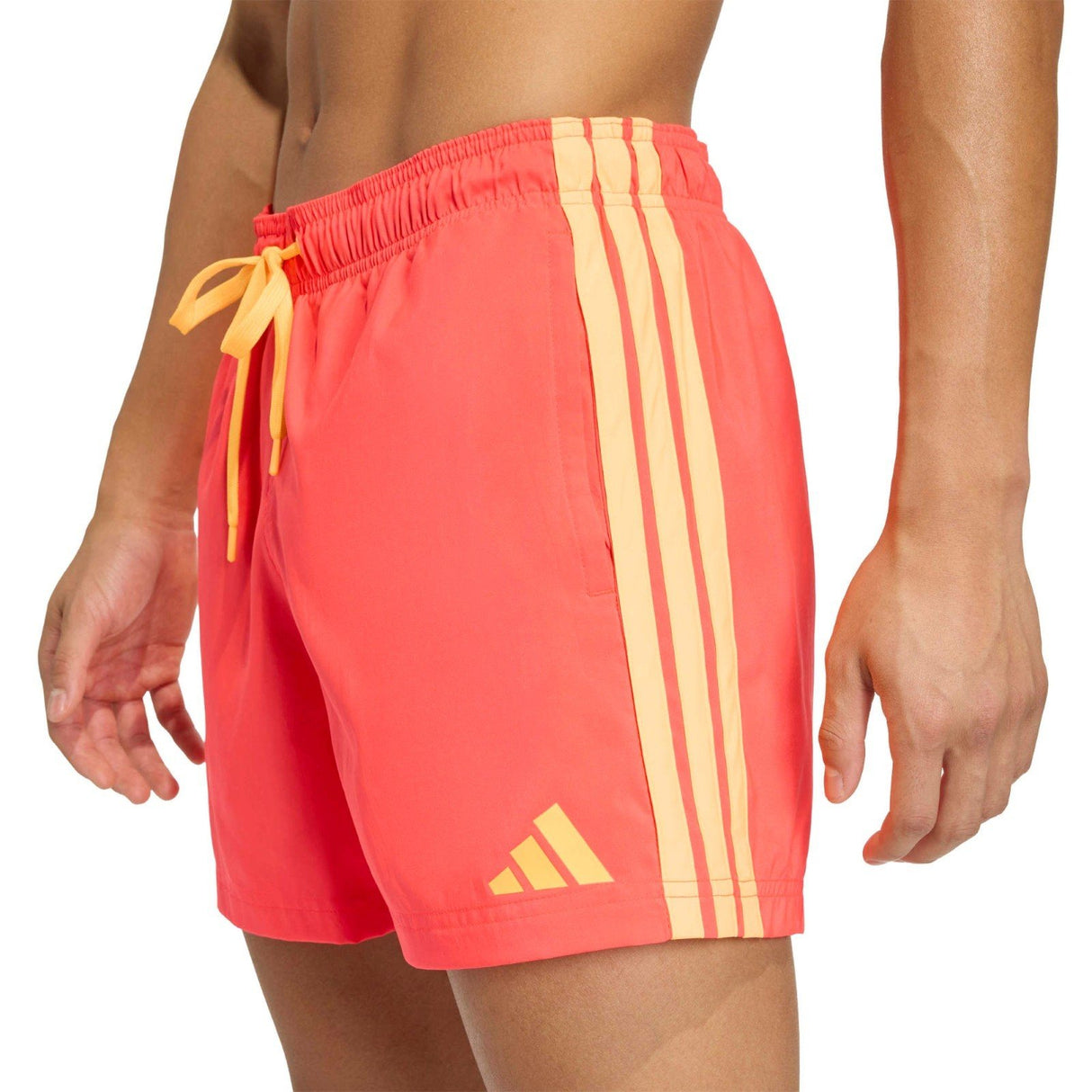 adidas Mens 3 Stripes 5in Shorts Red