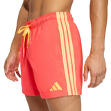 adidas Mens 3 Stripes 5in Shorts Red