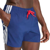 adidas Mens 3 Stripes 5in Shorts Blue