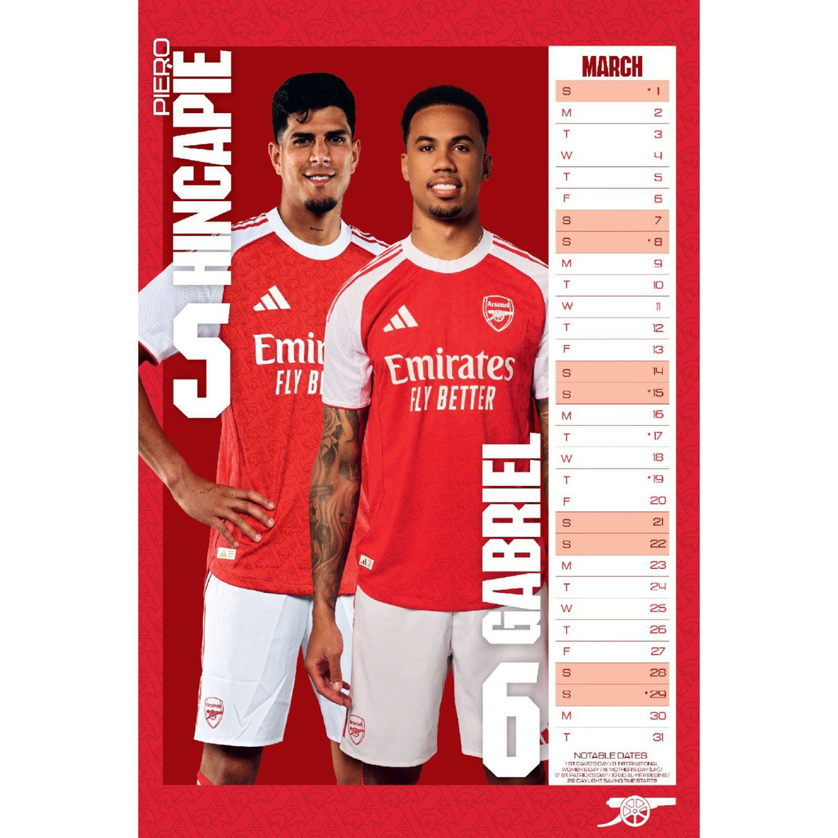 Daricia Arsenal FC 2026 Calendar