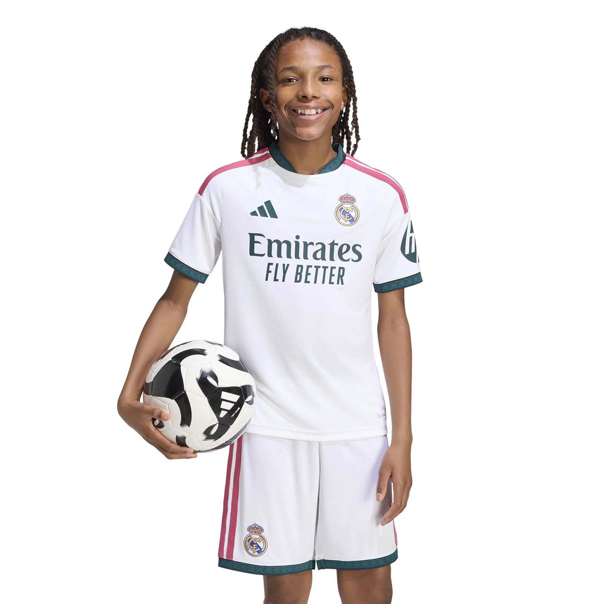 adidas Real Madrid 26 Kids Home Jersy Wh