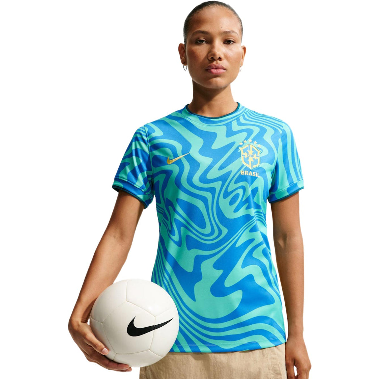 Nike Brazil WC26 Kids Pre Match Jrsy Blu