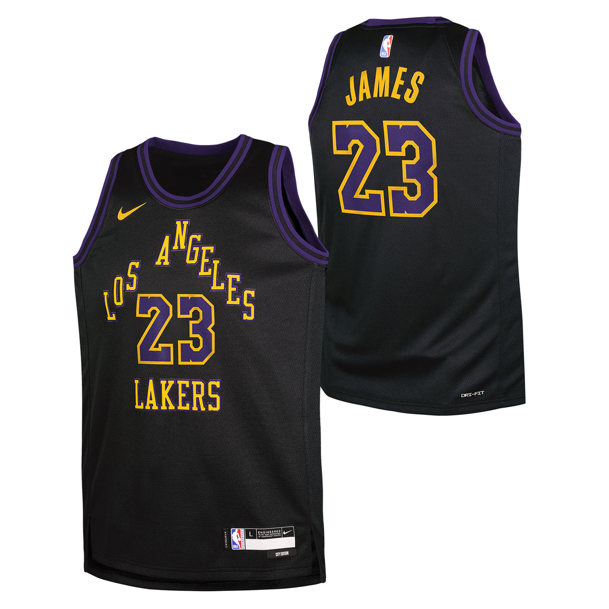 Nike Lakers James 23 Kid SWMN Jersey Blk