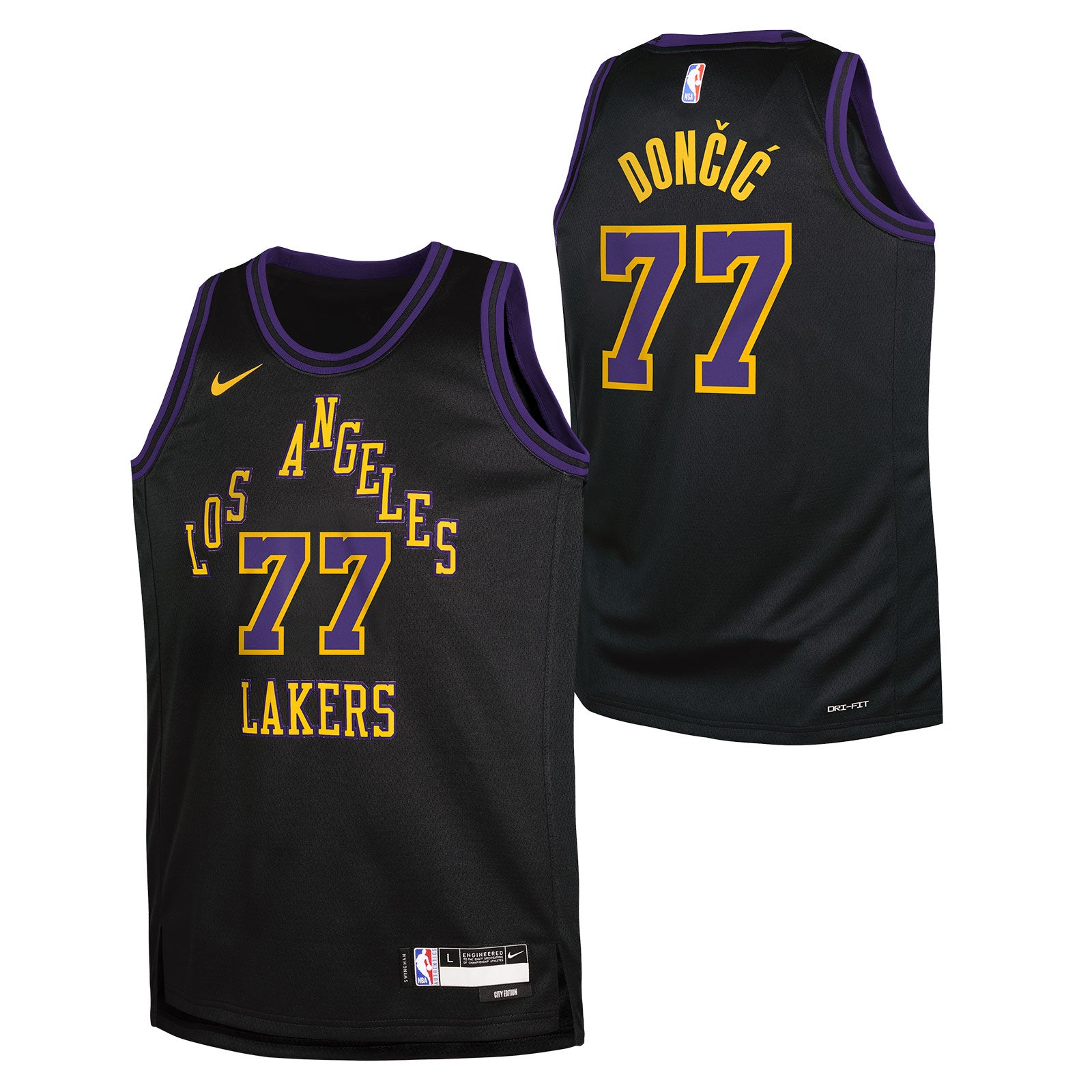 Nike Lakers Doncic 77 Kids Swingman Jersey