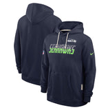 Nike Mens Seahawks Dri-Fit SI Hoodie Nvy