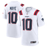 Nike Mens Patriots Rd Maye 10 Jersey Wh